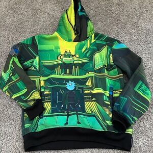Rick and Morty Adult Swim Hoodie Members Only Graphic Print Medium‎